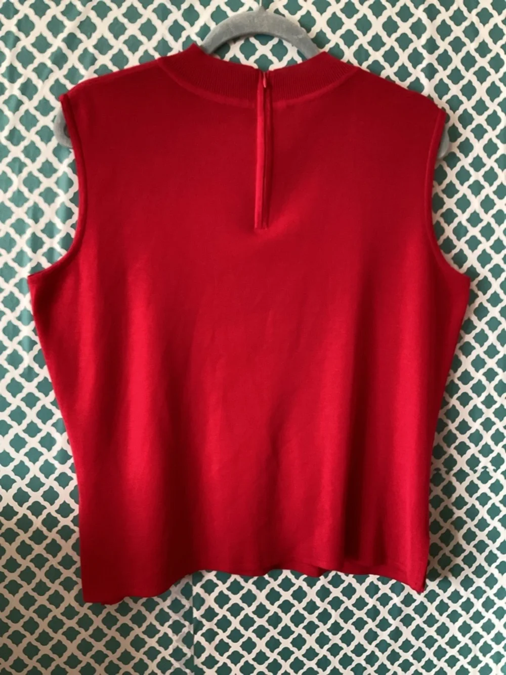 Ming Wang Red Sleeveless Knit Shell size large - Picture 3 of 11